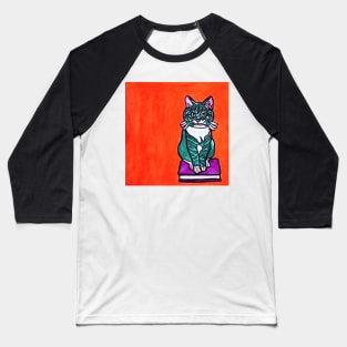 Brightest Mischief Book Cat Baseball T-Shirt